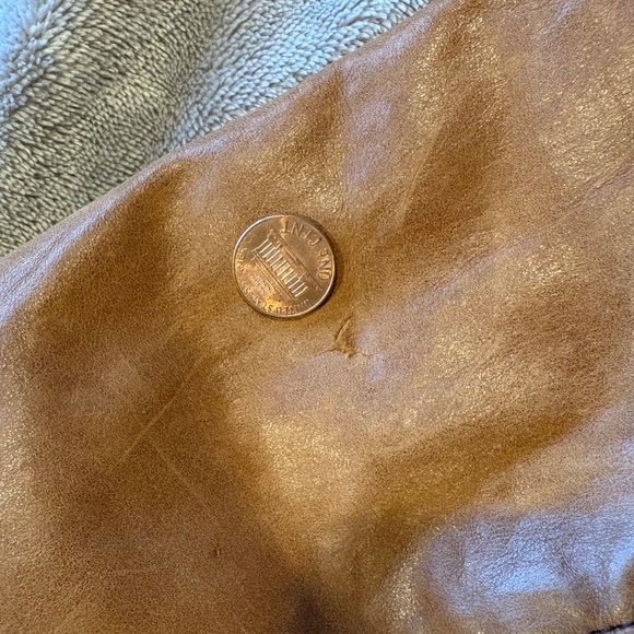Caramel Brown Blazer-Style Tommy Hilfiger Leather Jacket - Picture 8 of 8